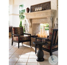 Alfresco Living Rich Black Pineapple Outdoor Accent Table
