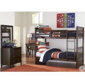 Pulse Chocolate Twin Over Twin Bunk Bed