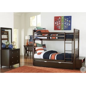 Pulse Chocolate Twin Over Twin Bunk Bed With Trundle
