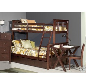 Pulse Chocolate Twin Over Full Bunk Bed With Trundle