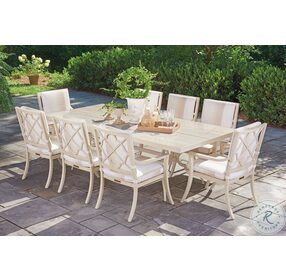 Misty Garden Soft Ivory Outdoor 96" Dining Table