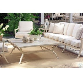 Misty Garden Soft Ivory Outdoor Cocktail Table