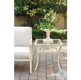 Misty Garden Beige Outdoor Square End Table