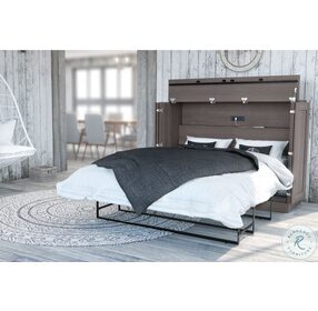 Pur Bark Grey 61" Full Cabinet Bed With Mattress