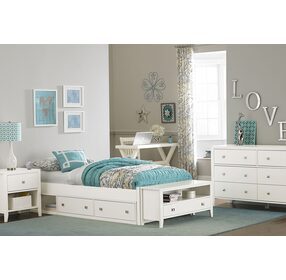 Pulse White Twin Platform Bed With Storage