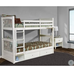 Pulse White Twin Over Twin Bunk Bed With Storage