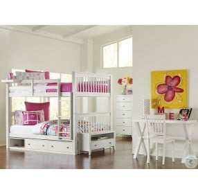 Pulse White Full Over Full Bunk Bed With Storage