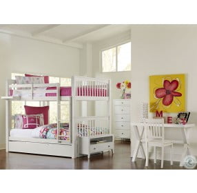 Pulse White Full Over Full Bunk Bed With Trundle