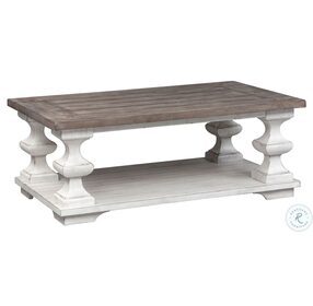 Sedona Heavy Distressed White And Gravel Occasional Table Set