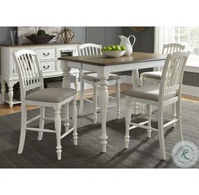 Cumberland Creek Nutmeg And White Counter Height Extendable Gathering Dining Table