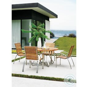 Tres Chic Brown And Silver Outdoor Dining Chair
