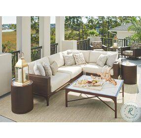 Abaco Rich Tones And White Outdoor Round Accent Table