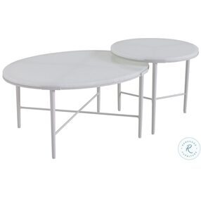 Seabrook Soft Oyster White Outdoor Bunching Occasional Table Set
