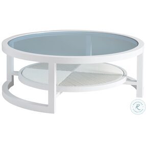 Ocean Breeze Promenade White Outdoor Round Occasional Table Set