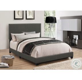 Boyd Charcoal Upholstered King Panel Bed