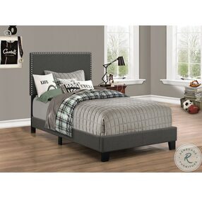 Boyd Charcoal Upholstered Twin Panel Bed