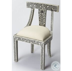 Bone Inlay Black Accent Chair