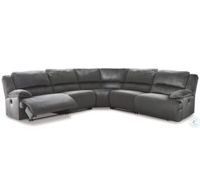 Clonmel Charcoal 5 Piece Reclining Sectional