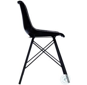 Inland Black Leather Side Chair