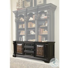 Telluride Distressed Brown Bookcase With Hutch