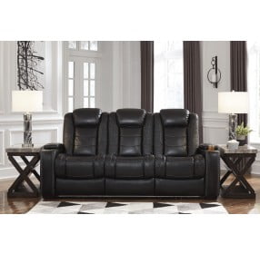 Party Time Midnight Power Reclining Living Room Set with Adjustable Headrest
