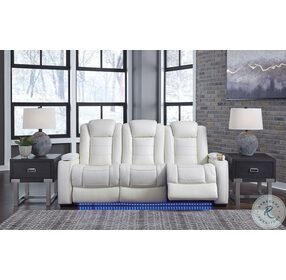 Party Time White Power Reclining Living Room Set With Power Headrest