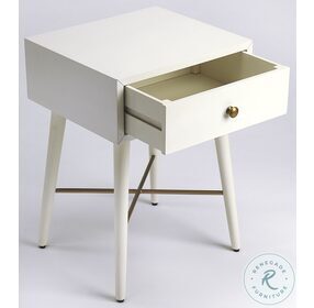 Delridge White And Gold End Table