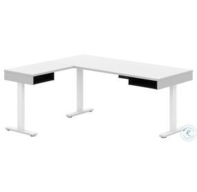 Pro Vega White And Black 71" L Shaped Adjustable Standing Desk