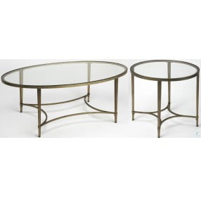 Monica Gold Oval End Table