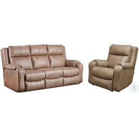 Contour Cocoa Reclining Sofa with Power Headrest