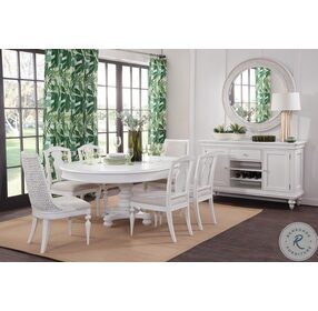 Rodanthe Dove White Pedestal Extendable Oval Dining Table