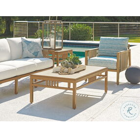 St Tropez Natural Teak Outdoor Rectangular Large End Table