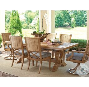 Los Altos Valley View Rich Aged Patina Outdoor Rectangular Dining Table