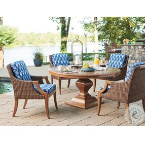 Harbor Isle Rich Walnut Outdoor Round Dining Table