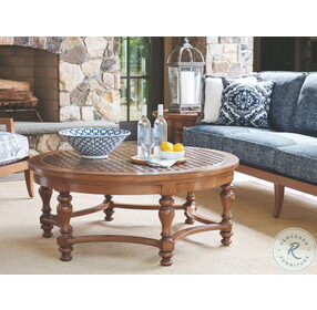 Harbor Isle Rich Walnut Outdoor Round Cocktail Table