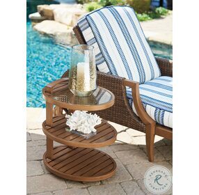 Harbor Isle Rich Walnut Outdoor Tiered End Table