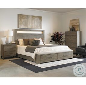 Intrigue Hazelwood LED Queen Storage Panel Bed
