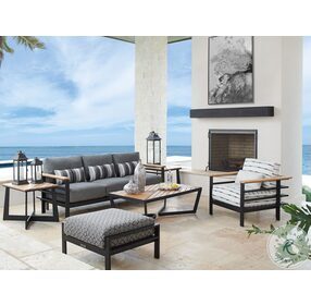 South Beach South Beach And Dark Graphite Outdoor Rectangular Cocktail Table