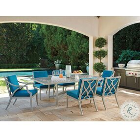 Silver Sands Soft Gray Outdoor Rectangular Dining Table
