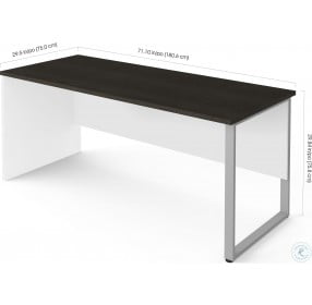 Pro Concept Plus White and Deep Grey Rectangular Desk