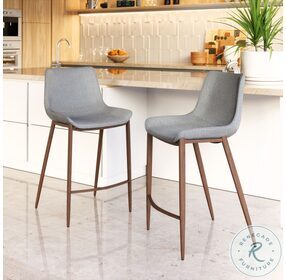 Magnus Gray and Walnut Counter Height Stool Set of 2