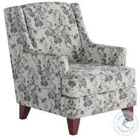 Freesia Denim Blue Wing Back Accent Chair
