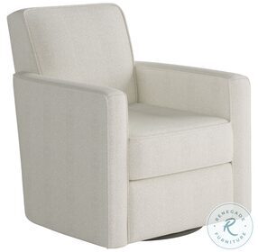 Chanica Ivory Oyster Straight Arm Swivel Glider Chair