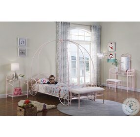 Massi Powder Pink Twin Canopy Bed