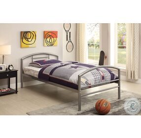Baines Silver Twin Metal Bed