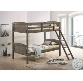 Flynn Weathered Brown Twin Over Twin Bunk Bed