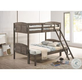 Flynn Weathered Brown Twin Over Full Bunk Bed