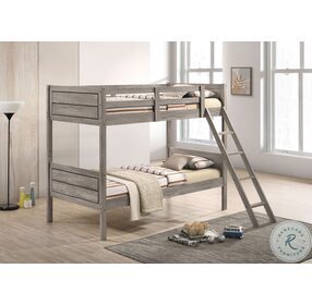 Ryder Weathered Taupe Twin Over Twin Bunk Bed