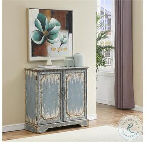 Cabot Aged Blue and Cream 2 Door Cabinet