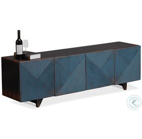 Low Blue Modern Wall Tv Console